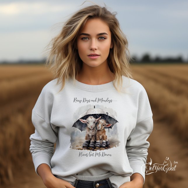 Niedliche Rainy-Day-Ziegen Sweatshirt (Von Creator hochgeladen)