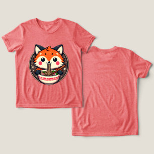 Niedliche Ramen Fox Illustration für Merch Design Tri-Blend Shirt