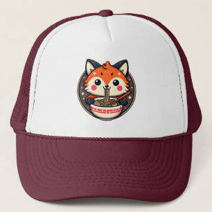Niedliche Ramen Fox Illustration für Merch Design Truckerkappe