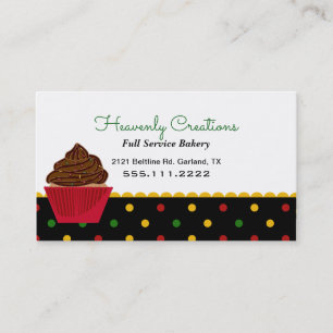 Niedliche Rasta Polka Dot Bakery Business Card Visitenkarte