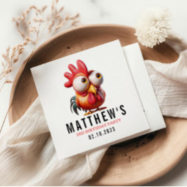 Niedliche Rasterkarikaturen 3. Geburtstagsfeier Pa Serviette