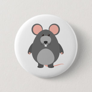 Niedliche Ratte Button