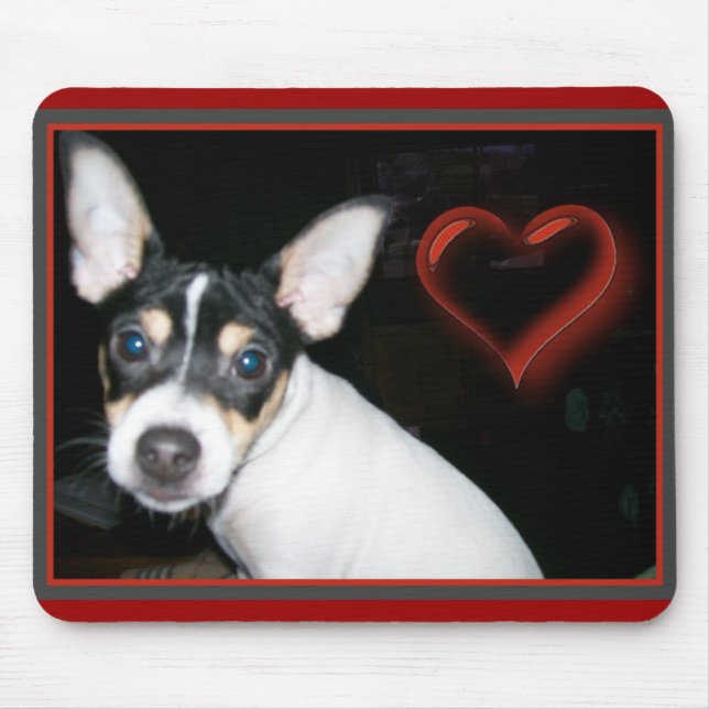 Niedliche Rattie mit Herz Mousepad (Vorne)