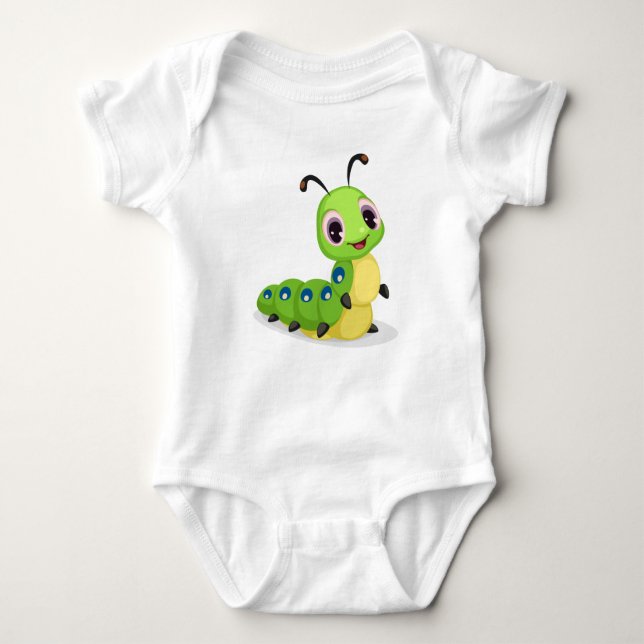 Niedliche Raupe Baby Bodysuit 2 Baby Strampler (Vorderseite)