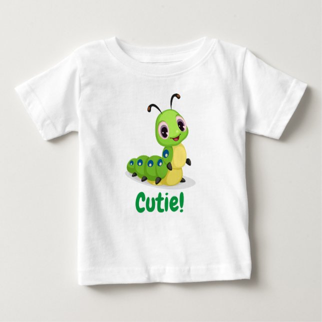 Niedliche Raupe Baby T - Shirt (Vorderseite)