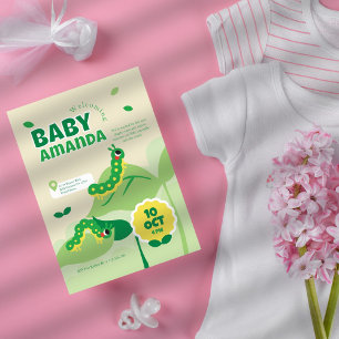 Niedliche Raupe Kinderdusche Einladung