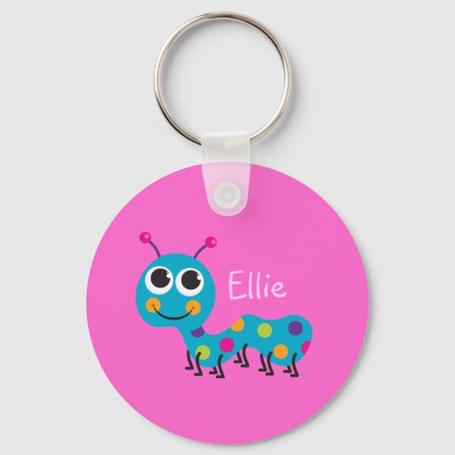 Niedliche Raupe Schlüsselanhänger (Vorderseite)