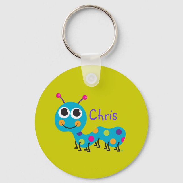 Niedliche Raupe Schlüsselanhänger (Vorderseite)