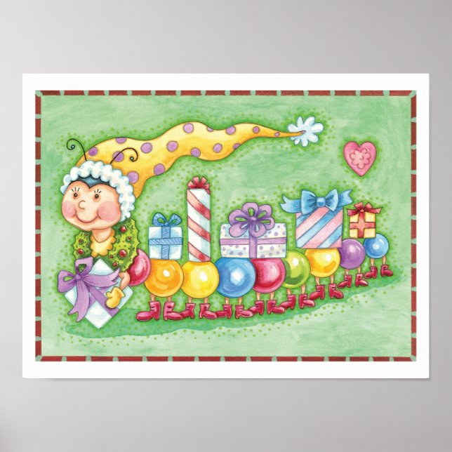 Niedliche Raupe-Schulung mit Geschenkartikeln Poster (Vorne)