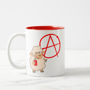 Niedliche Rebellische Cartoon Schafe Zweifarbige Tasse