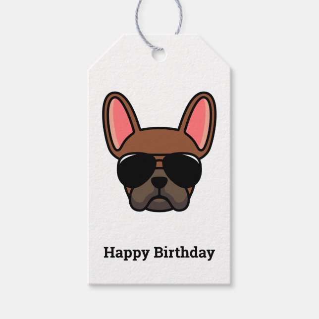 Niedliche Red Fawn French Bulldog-Geschenketikette Geschenkanhänger (Vorderseite)