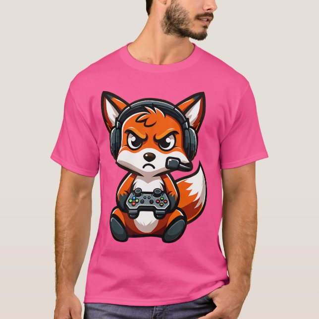 Niedliche Red Fox Gamer Videospiele Funny Boys Gir T-Shirt (Vorderseite)