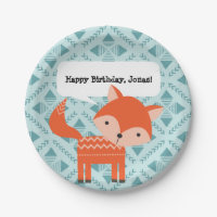 Niedliche Red Fox Personalisierten Party Teller