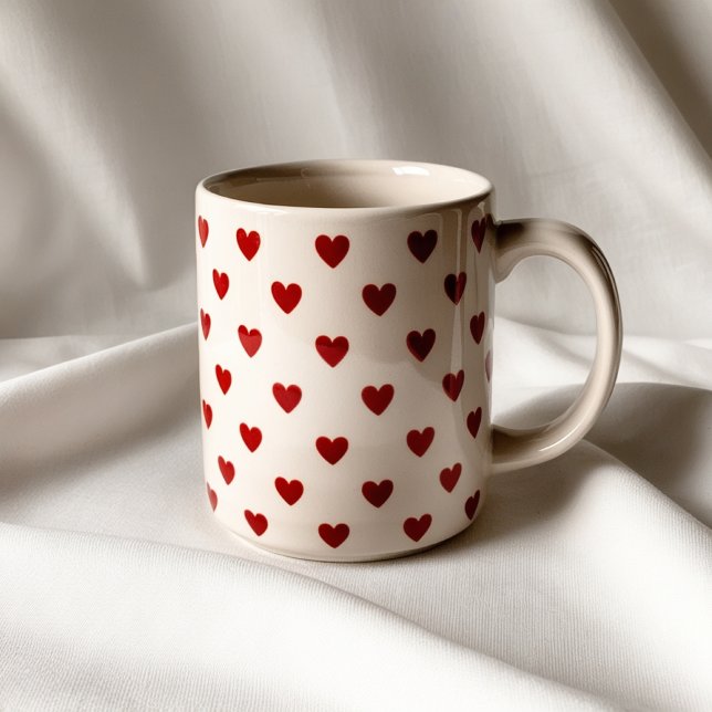 Niedliche Red Hearts Muster Tasse - Liebe & Romant (Von Creator hochgeladen)