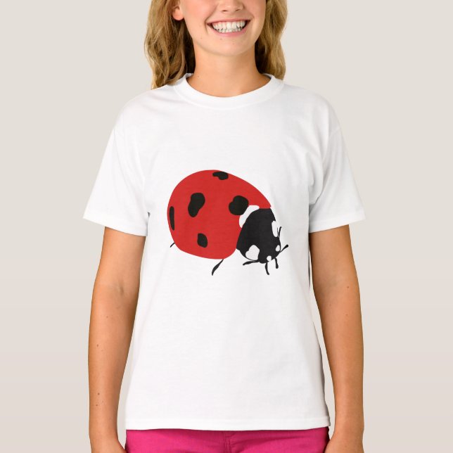 Niedliche Red Ladybug Illustration T-Shirt (Vorderseite)