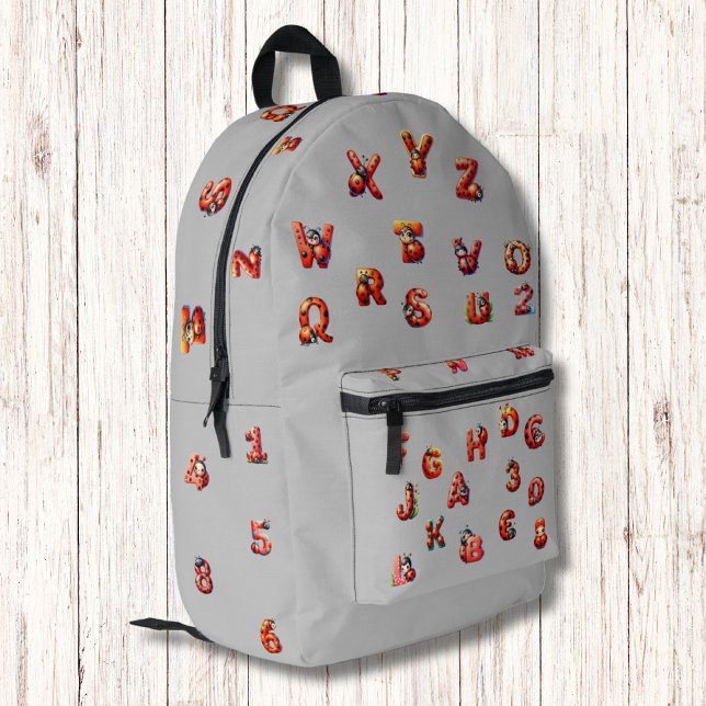 Niedliche Red Ladybug Letters Numters Pattern Mode Bedruckter Rucksack (Von Creator hochgeladen)