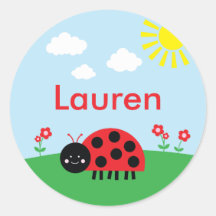 Niedliche Red Ladybug Personalisiert Labels