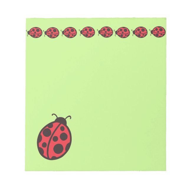 Niedliche Red Ladybugs Teacher's Notepad Geschenk Notizblock (Vorderseite)