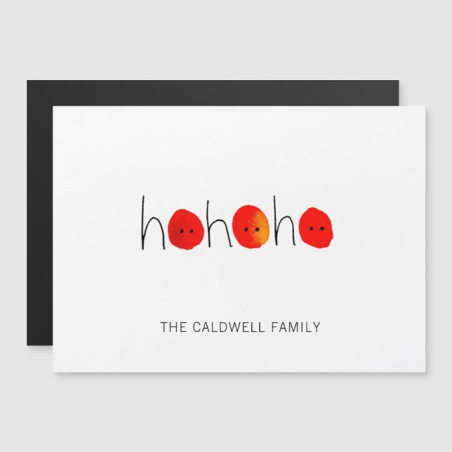 Niedliche Red Noses Ho Ho Weihnachtsgrüße Magnetkarte (Vorne/Hinten)