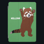 Niedliche Red Panda Custom Message Personalisiert iPad Pro Cover<br><div class="desc">Erstellen Sie ein personalisiertes Cover, um Ihre Ausrüstung zu schützen, wenn Sie Ihren Namen zu diesem Cover hinzufügen, mit einer Abbildung eines roten Panda, der auf zwei Beinen vor einem hellgrünen Hintergrund stehend ist. Zur Veranschaulichung: Rote Pandas sind gefährdete Arten, die in den Bergen Nepals, der China und Myanmars leben....</div>