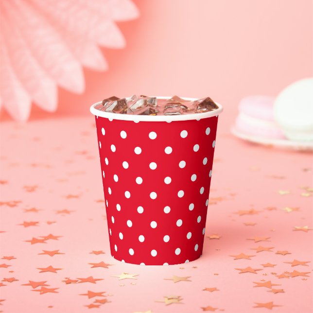 Niedliche Red Polka Dot Paper Cups Pappbecher (Insitu)