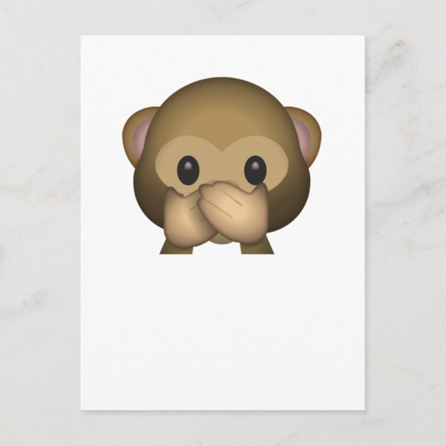 Niedliche Rede kein böser Affe Emoji Postkarte (Vorderseite)