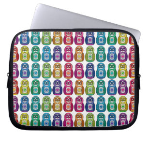 Niedliche Regenbogen Matryoshka Eulen Laptopschutzhülle