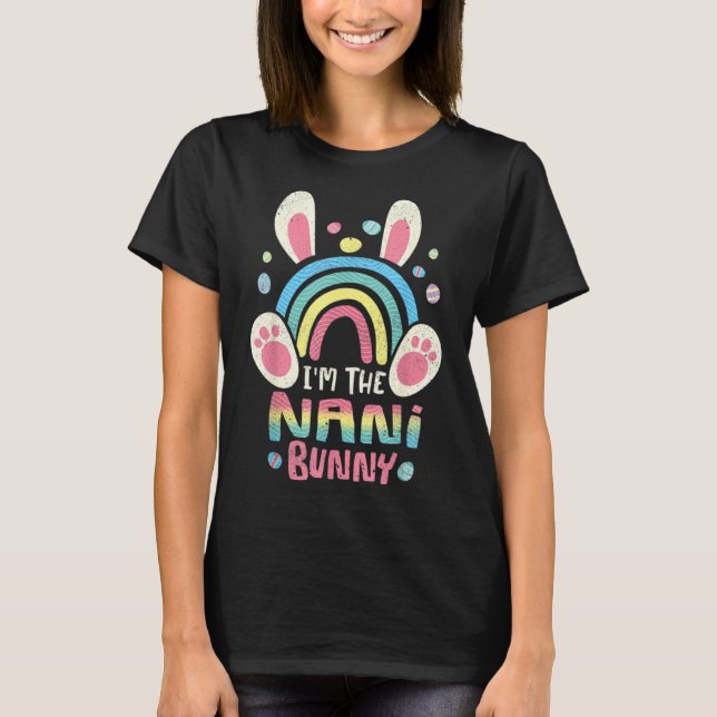 Niedliche Regenbogen Ostereier Bunny Ears One Hopp T-Shirt (Vorderseite)