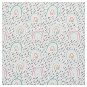 Niedliche Regenbogen und winzige Punkte in Pastell Stoff