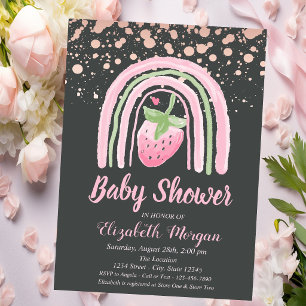 Niedliche Regenbogenbeere, Rose Gold Dots Kinderdu Einladung