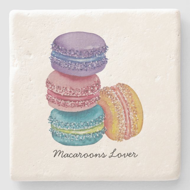 Niedliche Regenbogenfarben Steinuntersetzer (Vorderseite)