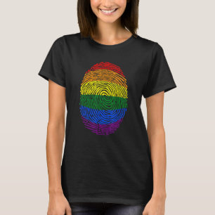 Niedliche Regenbogenflagge Fingerprint Proud Lgbt T-Shirt
