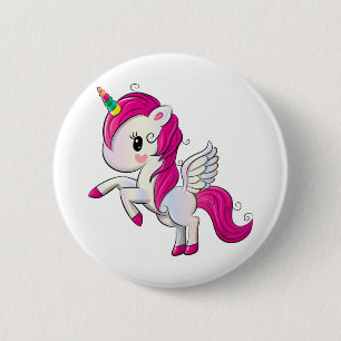 Niedliche Regenbogenhaube Button
