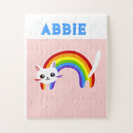 niedliche Regenbogenkatze Puzzle