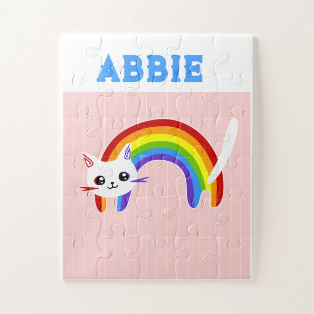 niedliche Regenbogenkatze Puzzle (Vertikal)