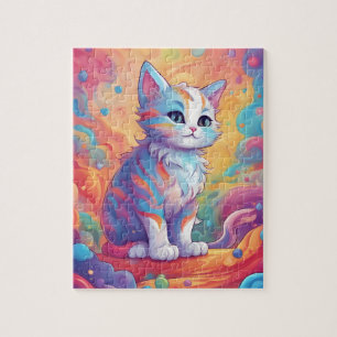 Niedliche Regenbogenkatze Puzzle