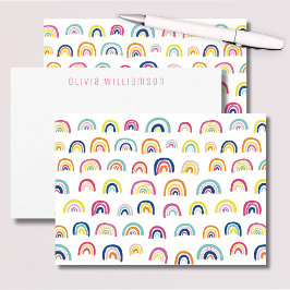 Niedliche Regenbogennotecard Mitteilungskarte