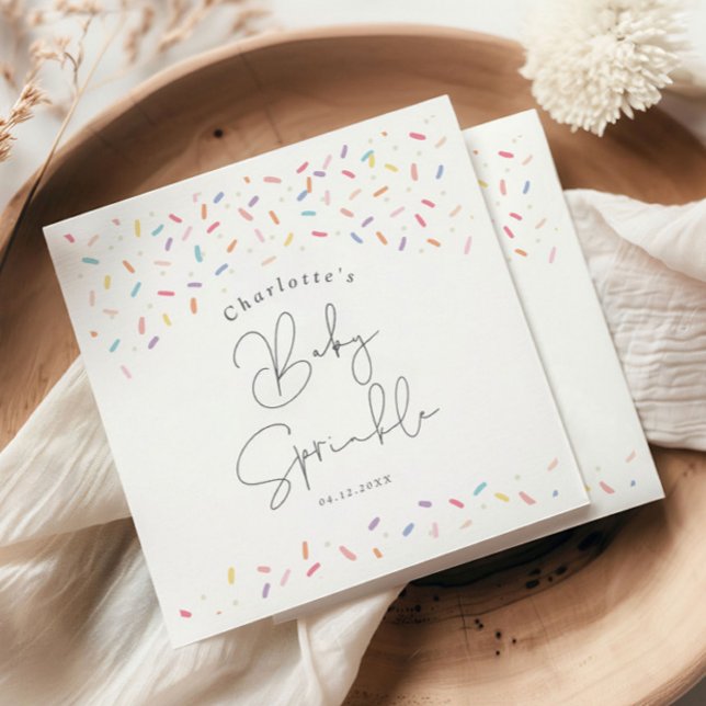 Niedliche Regenbogensprinkles Baby Sprinkle Dusche Serviette (Cure Rainbow Sprinkle Baby Sprinkle Shower Party Napkins.)