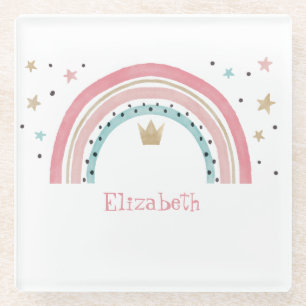 Niedliche Regenbogenstars Glasuntersetzer