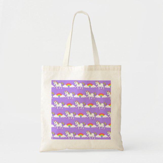 Niedliche Regenbogenunicorns-Taschen-Tasche Tragetasche (Vorne)