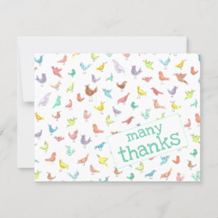 Niedliche Regenbogenvögel Vielen Dank Karte