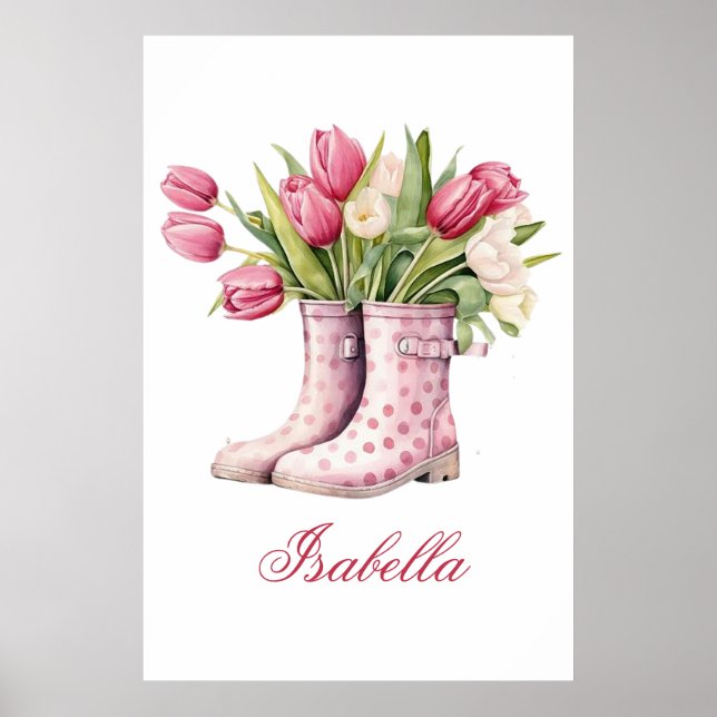 Niedliche Regenstiefel und Gerahmtes Poster (Vorne)