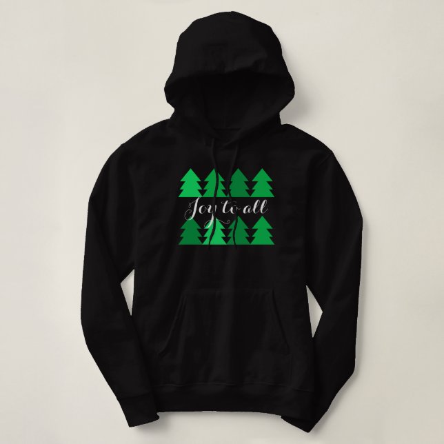 Niedliche Reihen von grünen Weihnachtsbaumen Freud Hoodie (Design vorne)