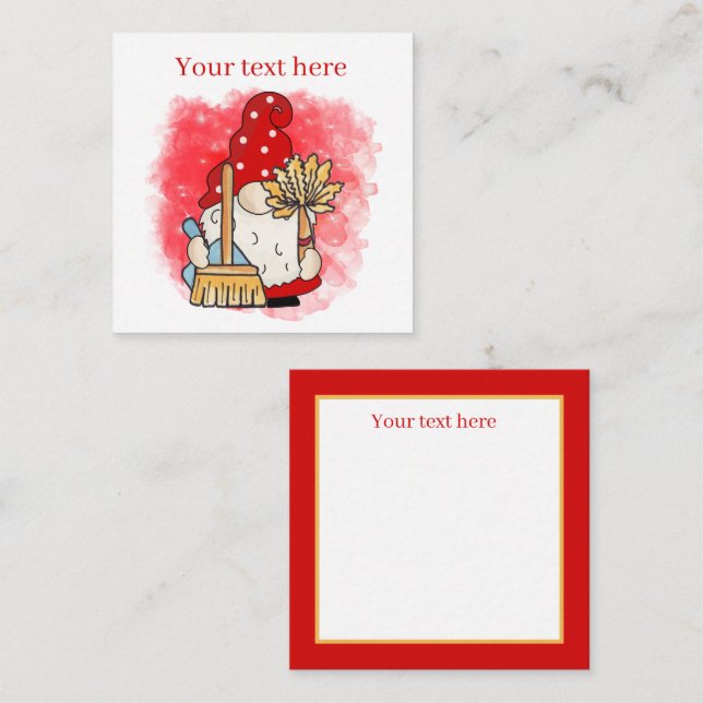 niedliche Reinigungsfirmen ergänzen Text-gnome Mitteilungskarte (Vorne/Hinten)