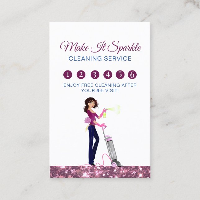 Niedliche Reinigungskarte Visitenkarte (Vorderseite)