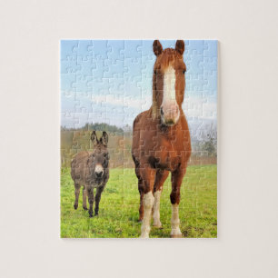 Niedliche Reiter- und Donkey-Freunde von Landtiere Puzzle
