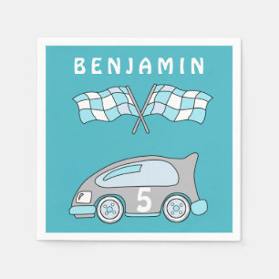 Niedliche Rennstrecke Autozeitname KId`s Geburtsta Serviette