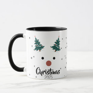 Niedliche Rentier Girl Weihnachtsmannmütze Individ Tasse