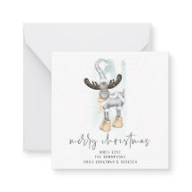 Niedliche Rentier Script Frohe Weihnachtskarte