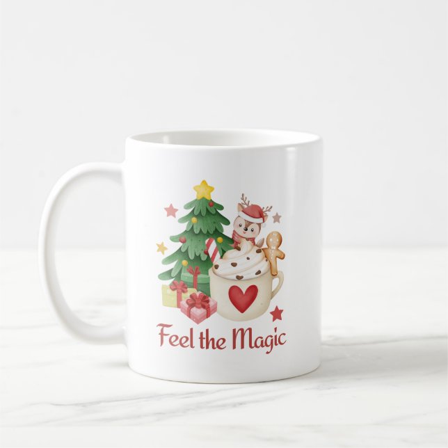 Niedliche Rentier Weihnachtsfeier Tasse (Links)